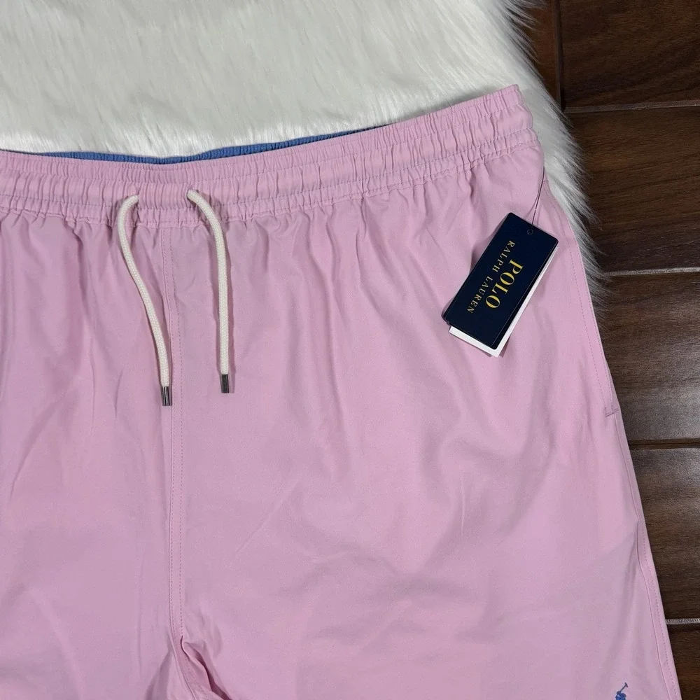 Polo Ralph Lauren Men's Size 3XB Pink Traveler Stretch‎ Swim Trunks Board Shorts